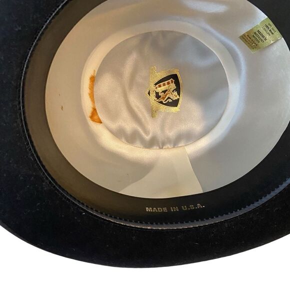 The Godfather Derby Black Hat 100% Wool in Men's Size Medium Made in USA - Picture 5 of 7